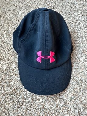 Under Armour Black Baseball Hat with Hot Pink Logo
